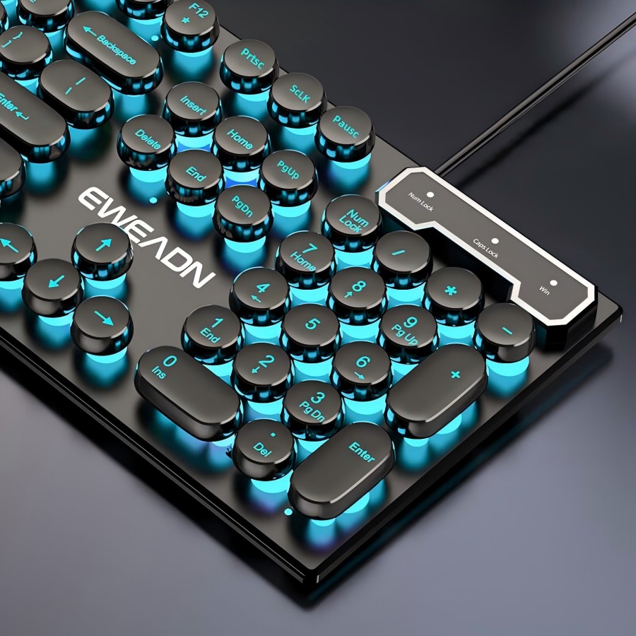 Retro Gaming Usb - لوحة مفاتيح ألعاب الآلة الكاتبة EWEADN،