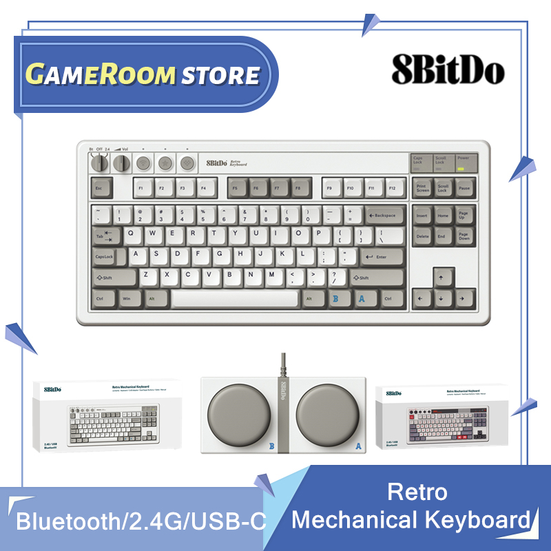 Retro Gaming Usb - لوحة مفاتيح ميكانيكية 8Bitdo Retro، بلوتوث/2.4G/USB-C