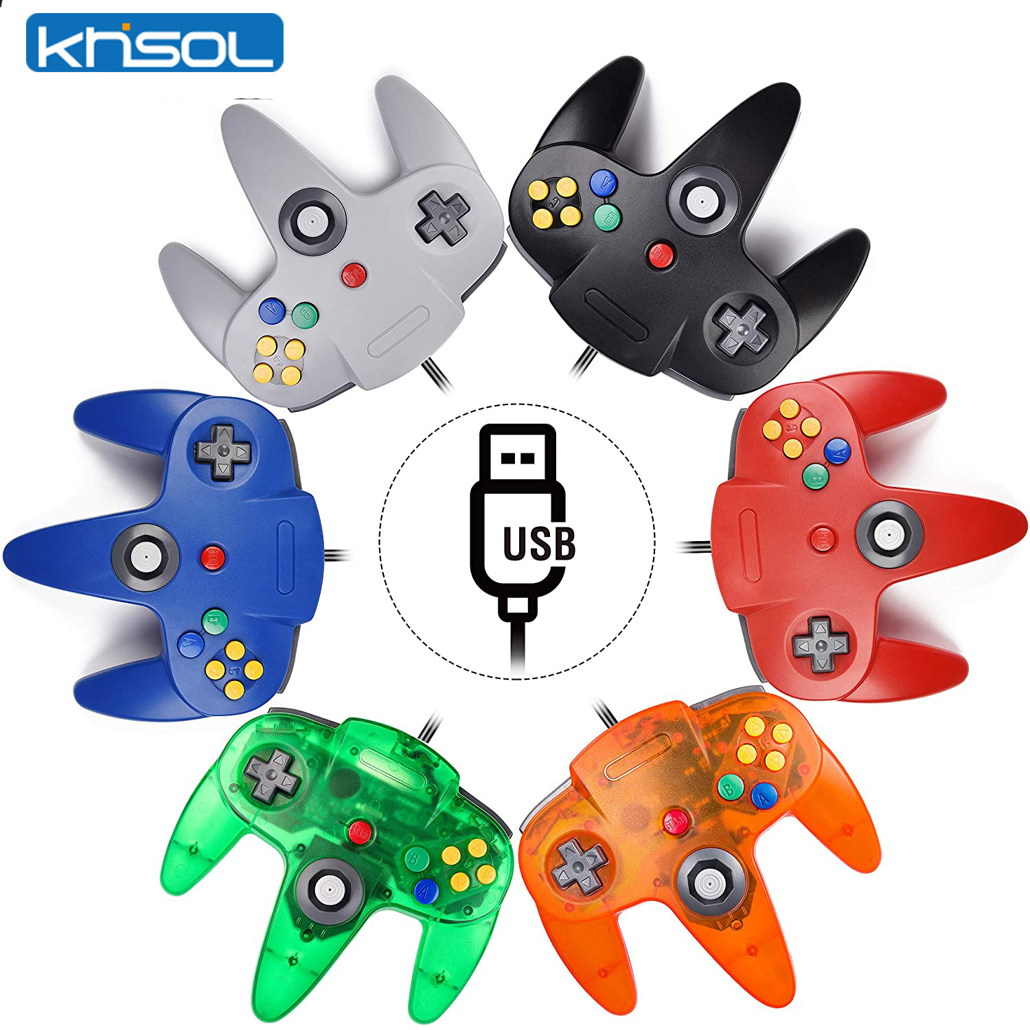 Retro Gaming Usb - N64 تحكم كلاسيكي USB سلكي عن
