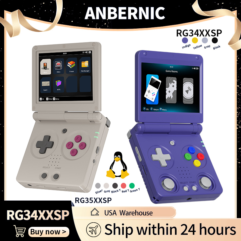 Anbernic RG34XXSP RG35XXSP وحد - مراجعة Retro Gaming Play Zone وسعره