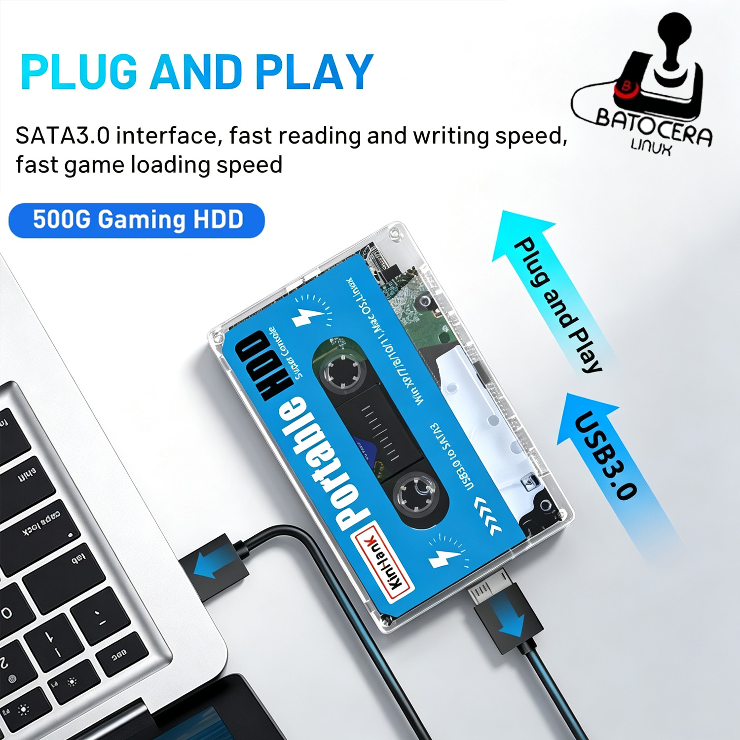 قرص صلب للألعاب KINHANK 500G ب - مراجعة Retro Gaming Hard Drive وسعره