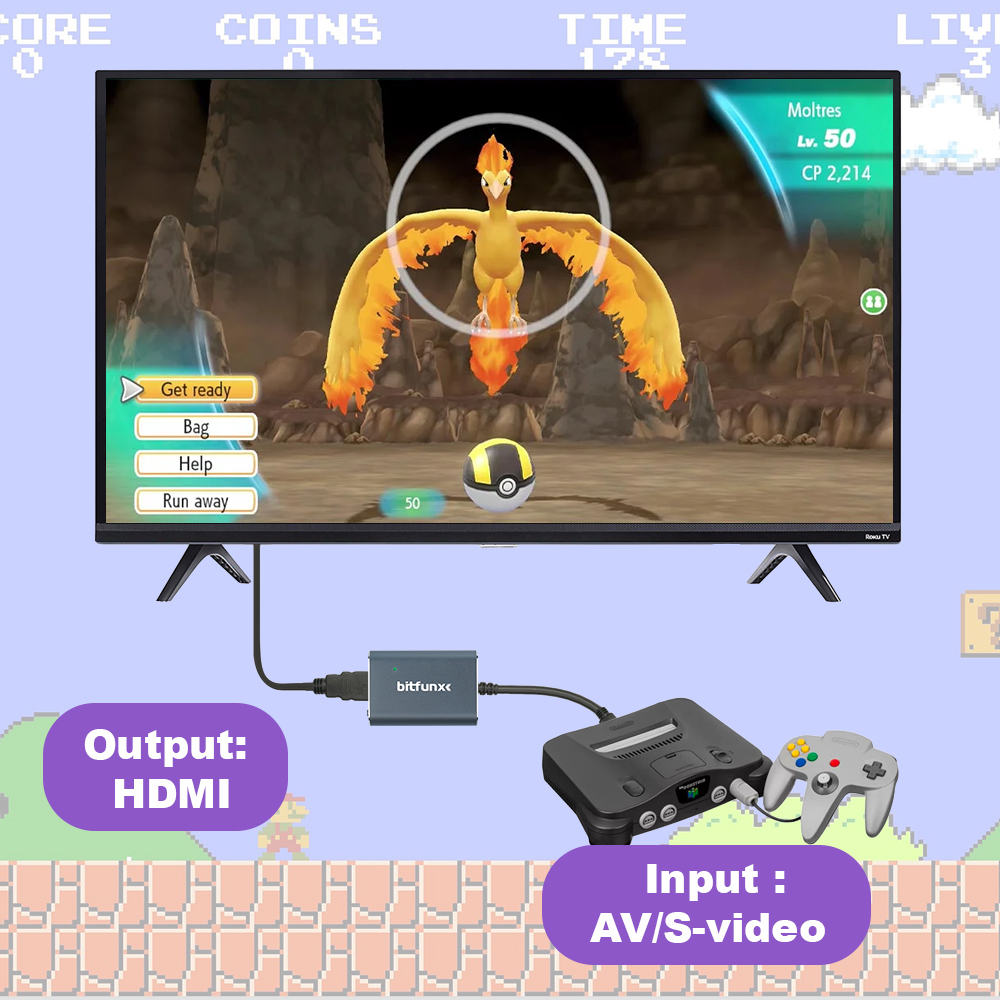 محول فيديو Bitfunx 720P Svideo - مراجعة Retro Gaming Accessories وسعره